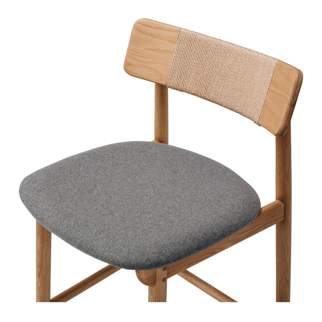 Niles Highback Barstool Natural Oak Fabric Seat image 4